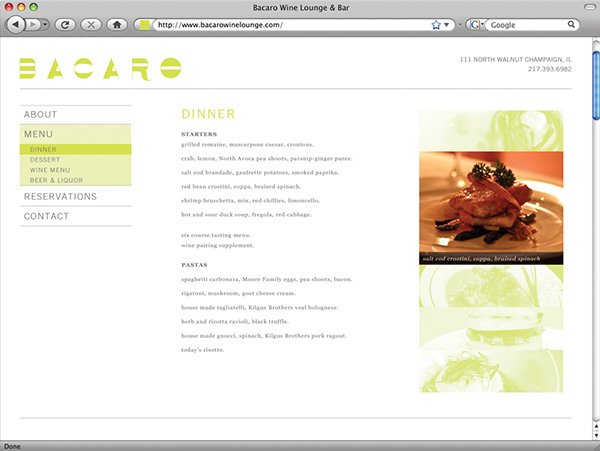 Bacaro Website